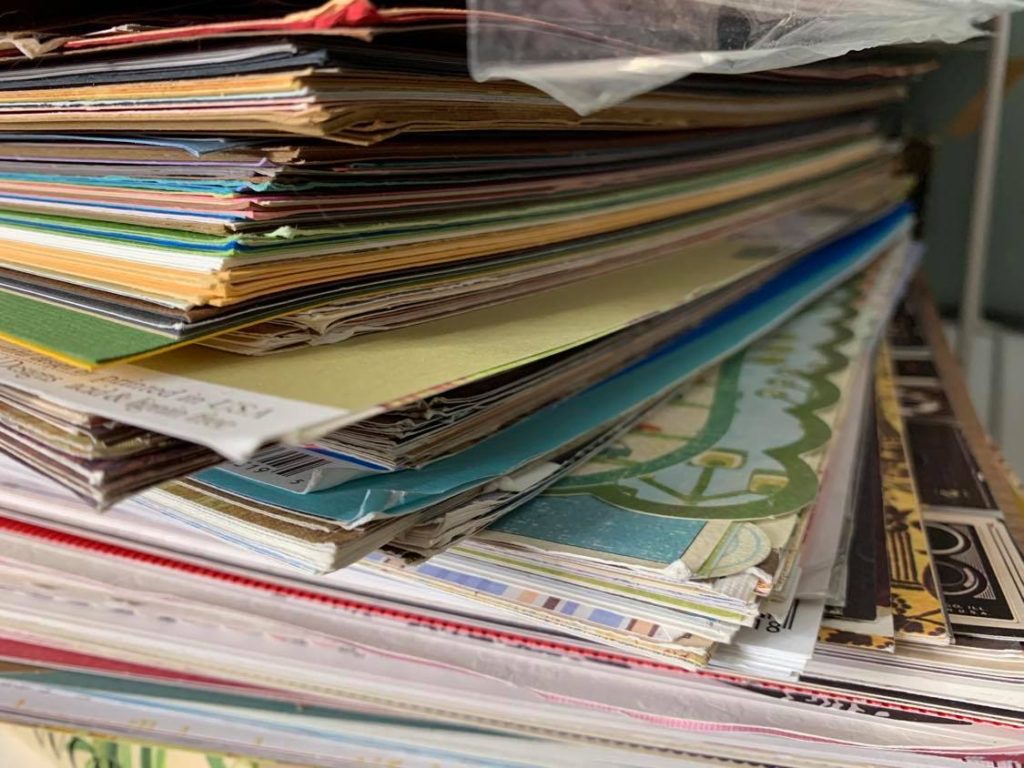 pile of scrapbook papers